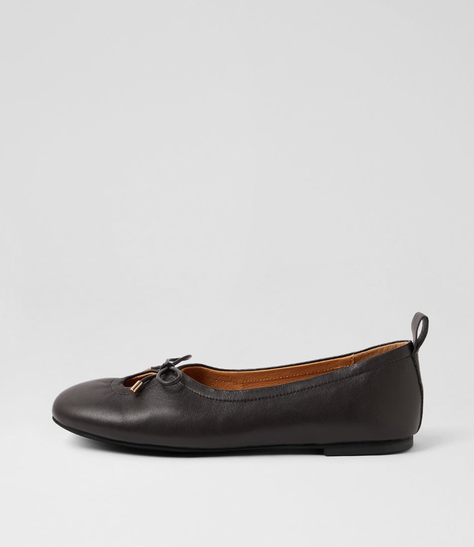 Juuliet Dark Brown Leather Ballet Flats