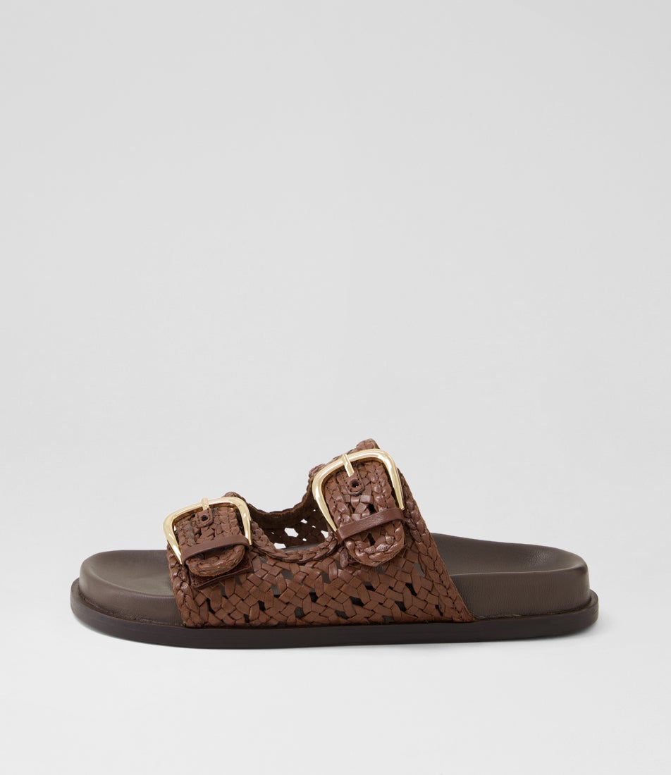 Britmi Choc Leather Slides