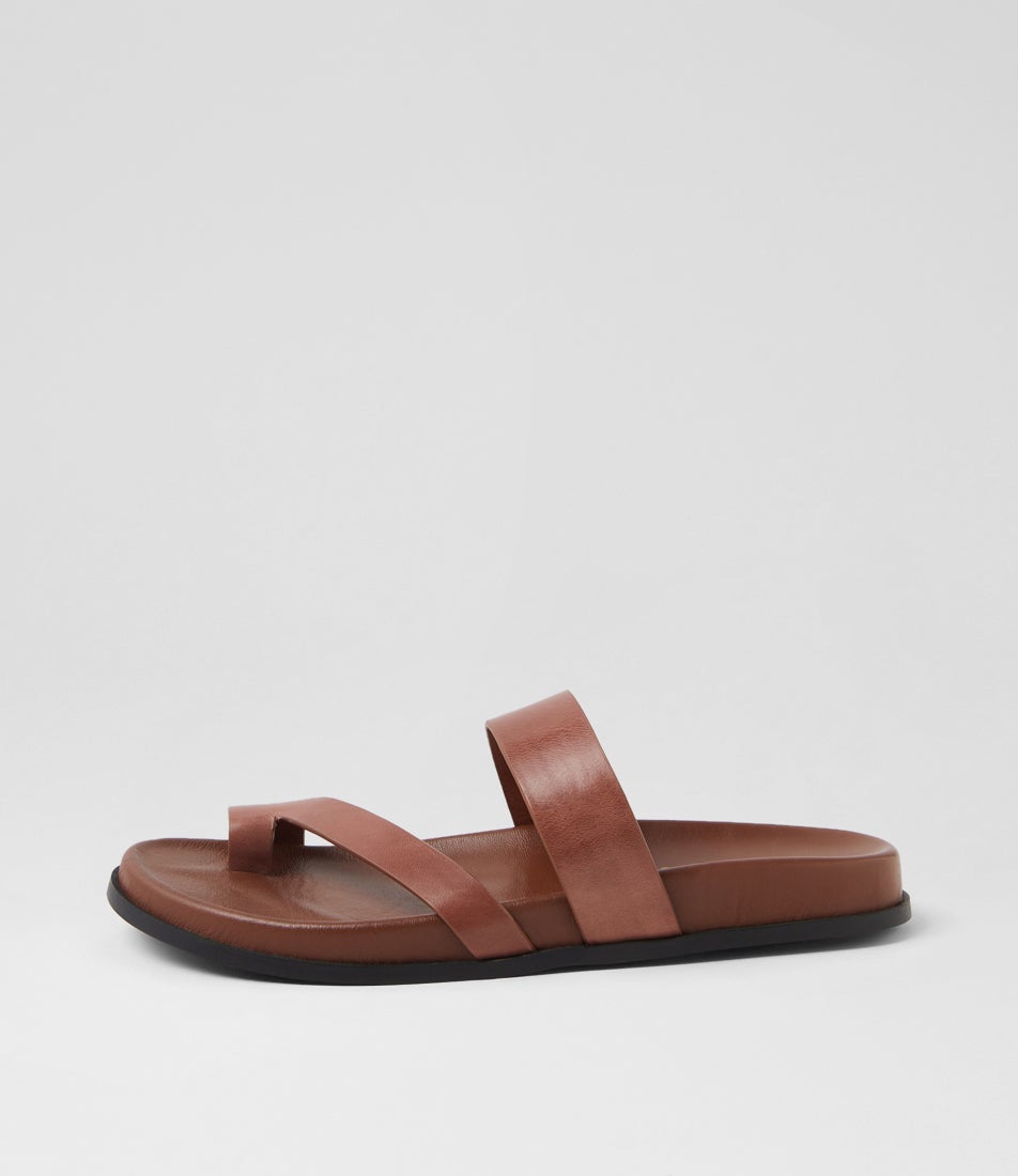 Haulen Walnut Leather Slides