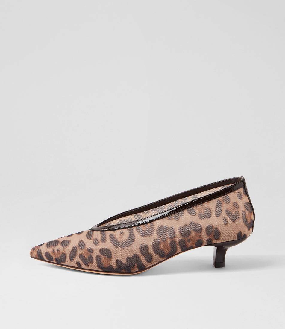 Cippesh Choc Leopard Patent Mesh Pump Heels Cippesh Choc Leopard Patent Mesh Pump Heels
