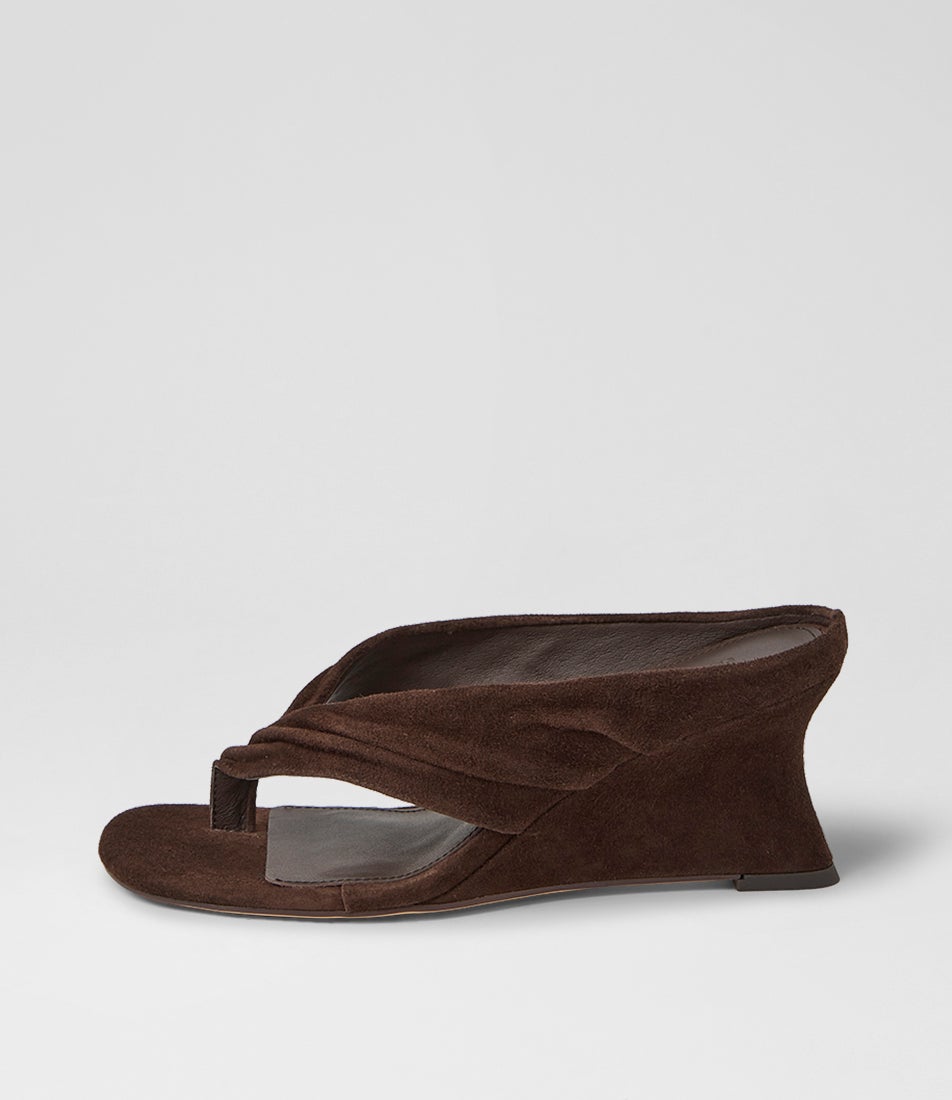 Febbe Dark Brown Suede Sandals Febbe Dark Brown Suede Sandals