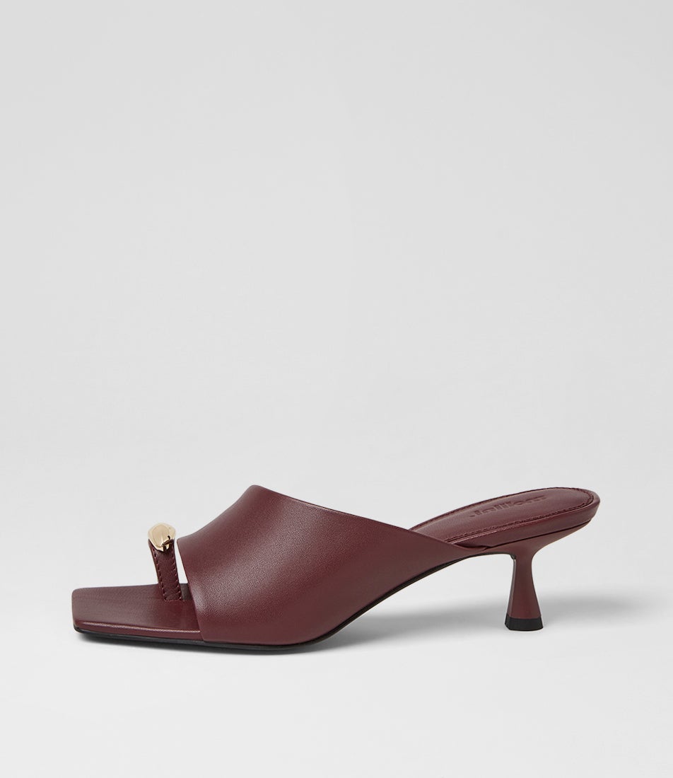 Tionee Burgundy Leather Sandals