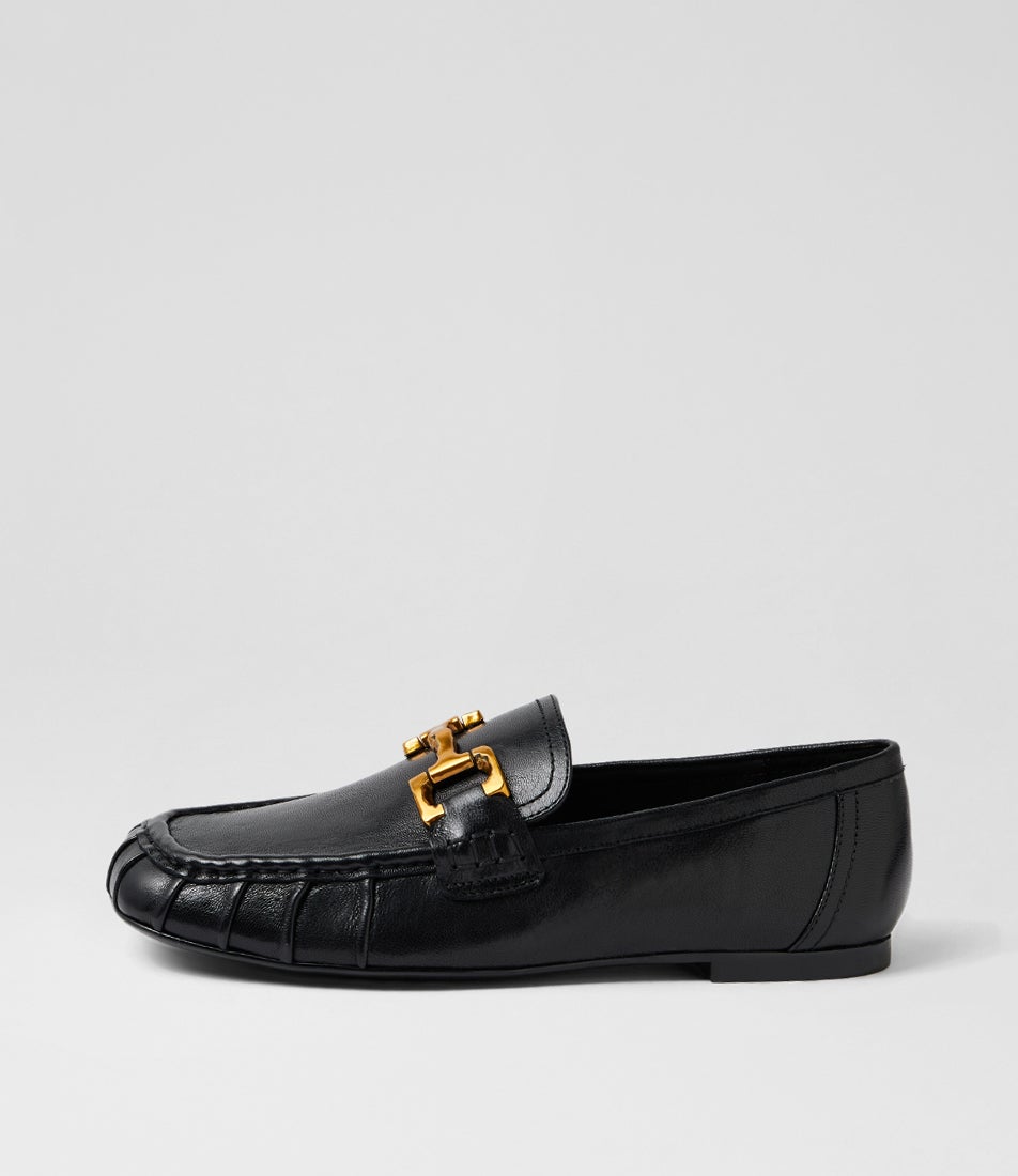 Cartay Black Leather Loafers
