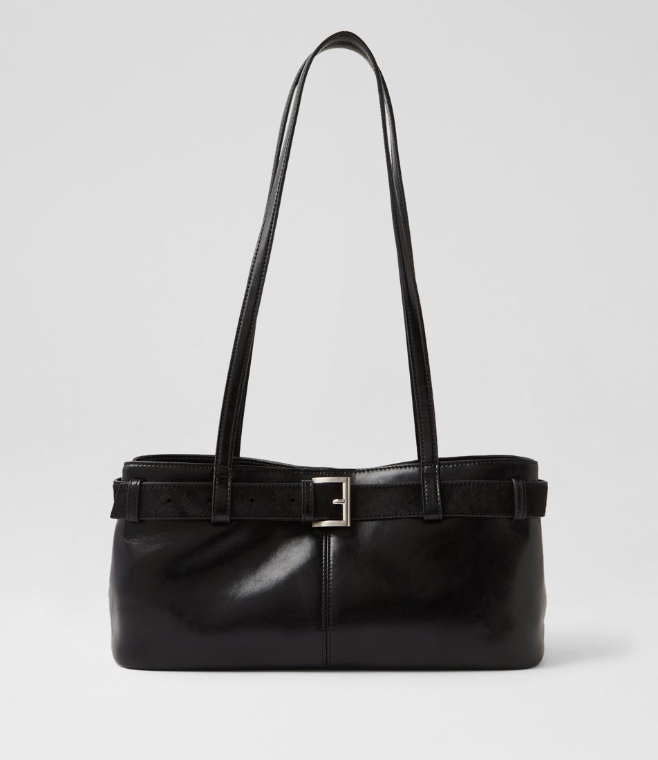 Tilda Black Leather Pony Handbag