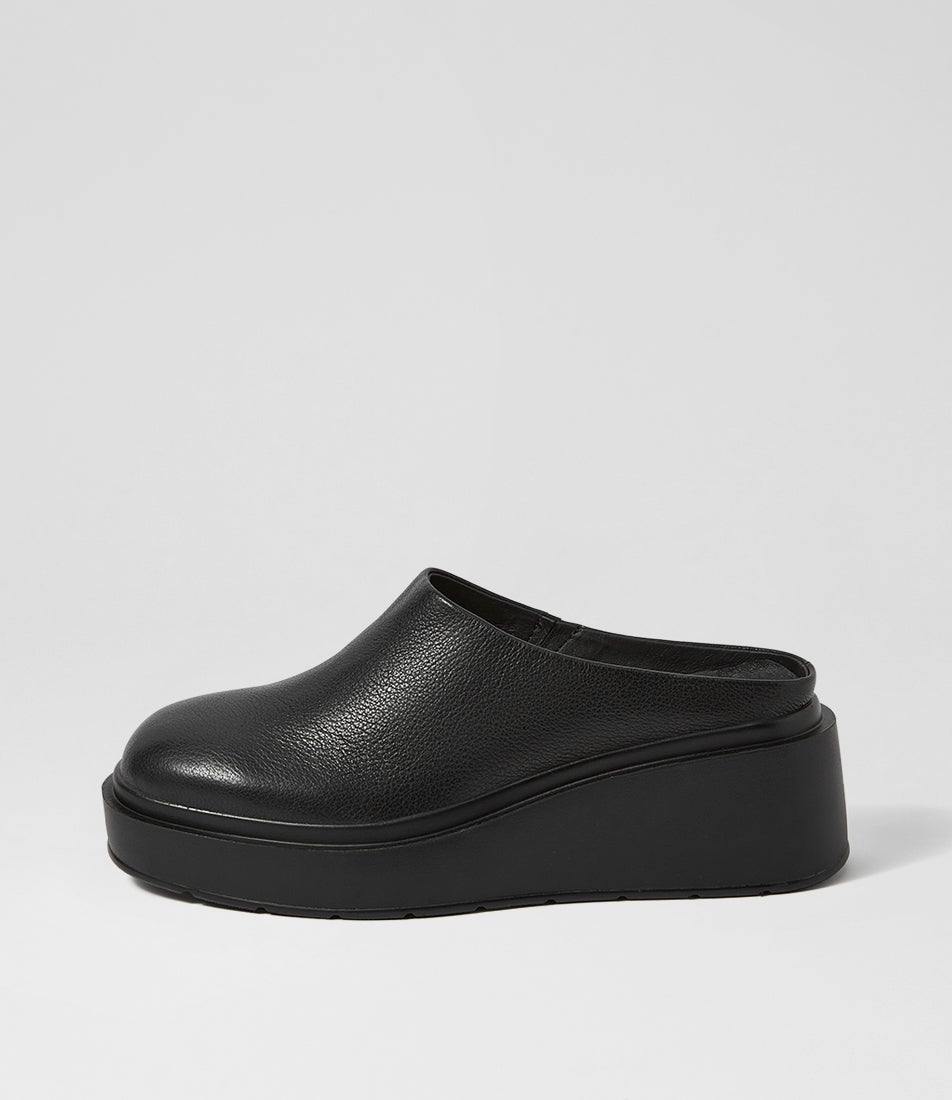 Semille Black Leather Mules Semille Black Leather Mules