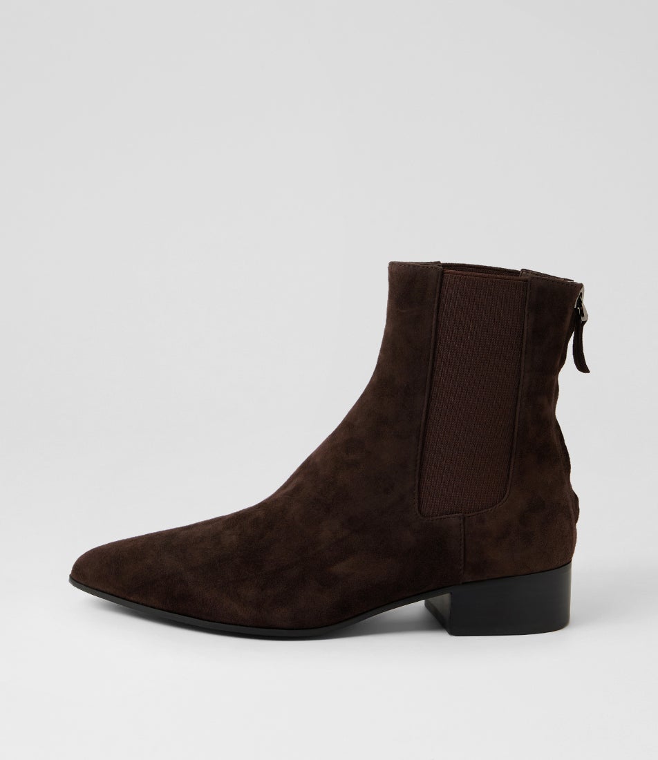 Sarloa Dark Choc Suede Ankle Boots