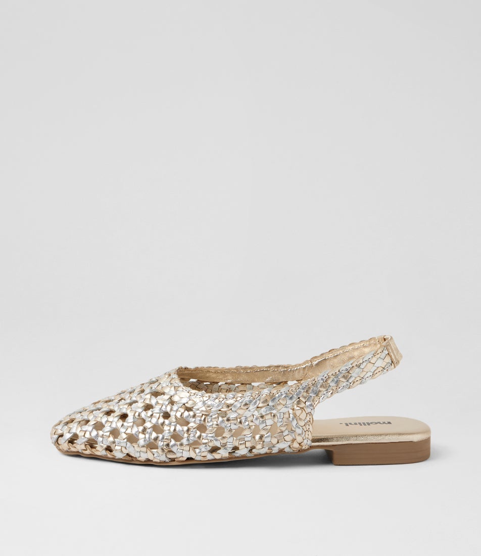 Dasere Metallic Multi Leather Slingbacks