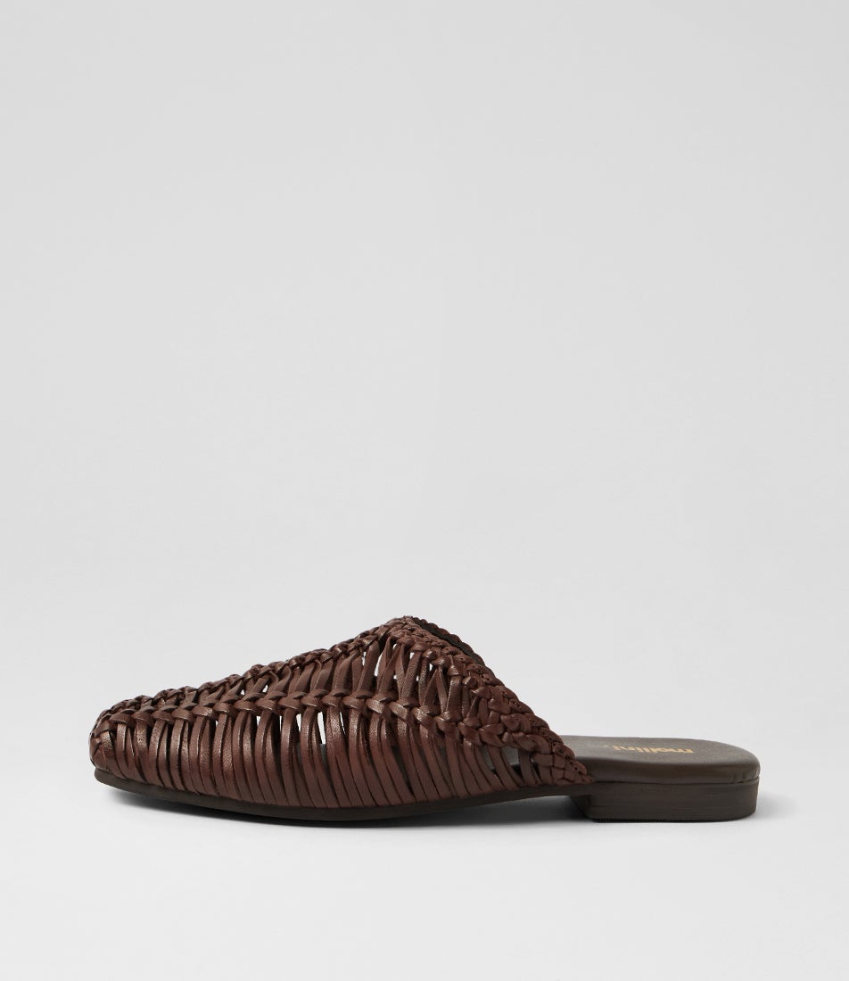 Dessia Choc Leather Flat Shoes