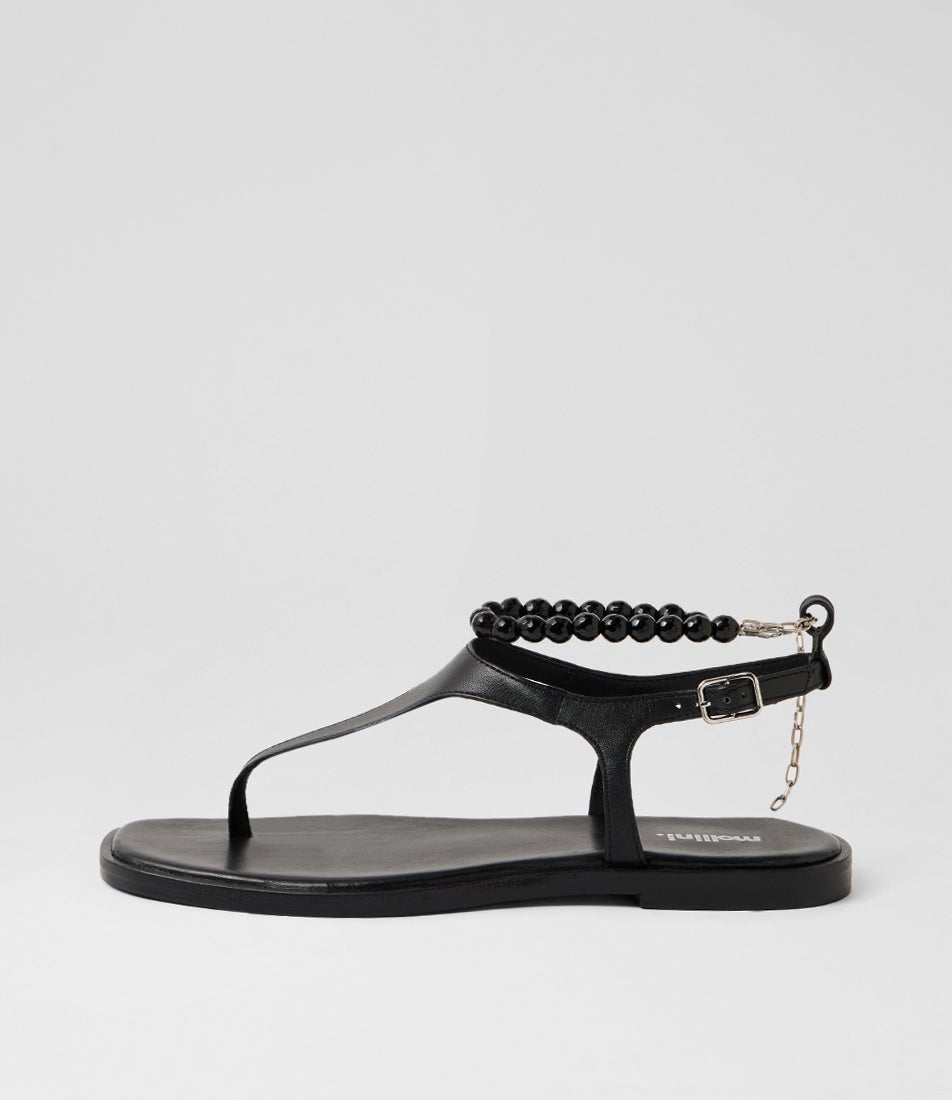 Joanni Black Leather Sandals Joanni Black Leather Sandals