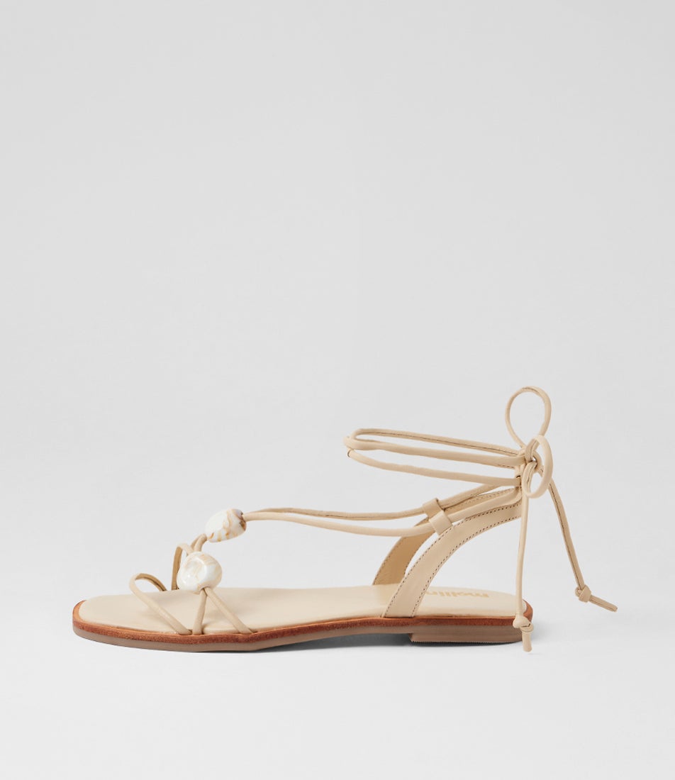 Junix Cream Leather Sandals Junix Cream Leather Sandals
