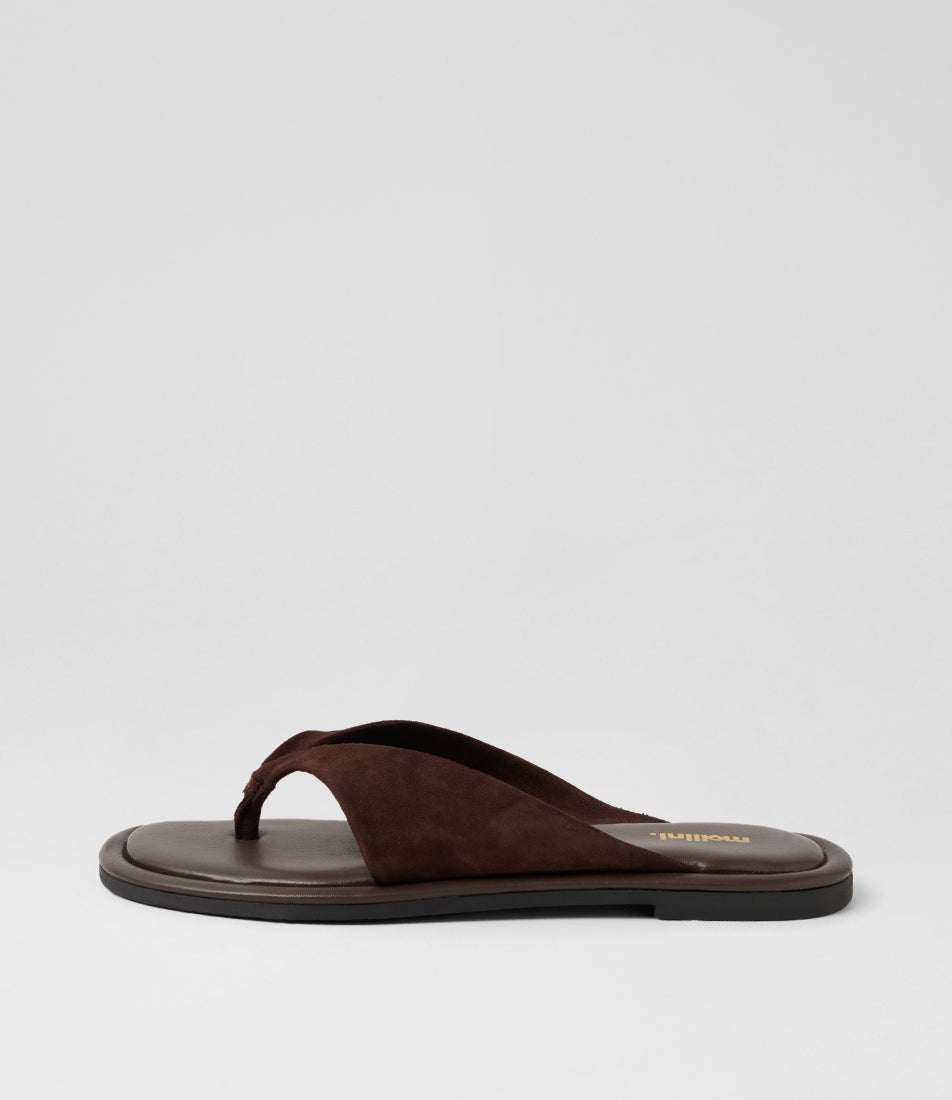 Malune Dark Choc Suede Sandals