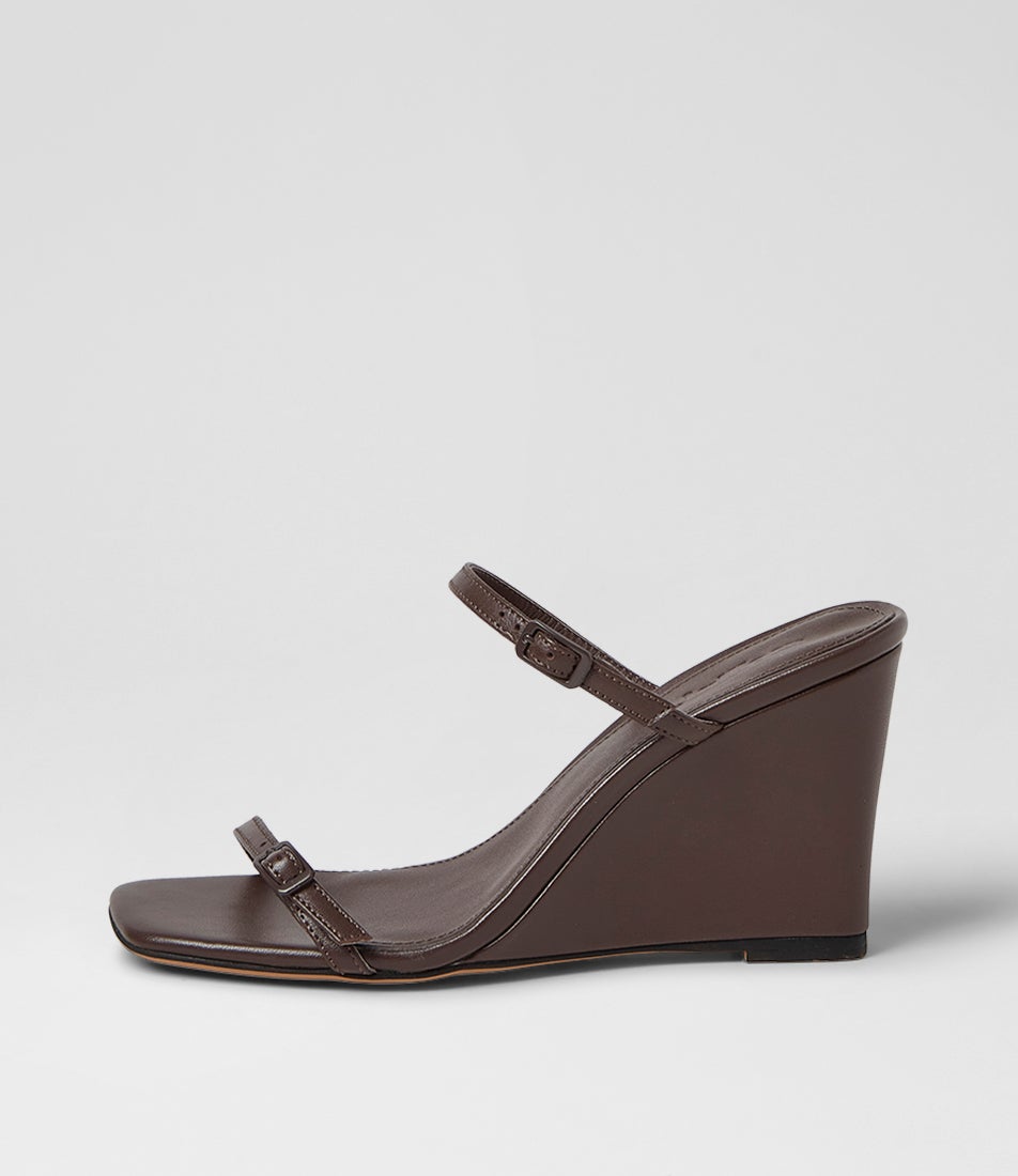 Acian Choc Leather Sandals