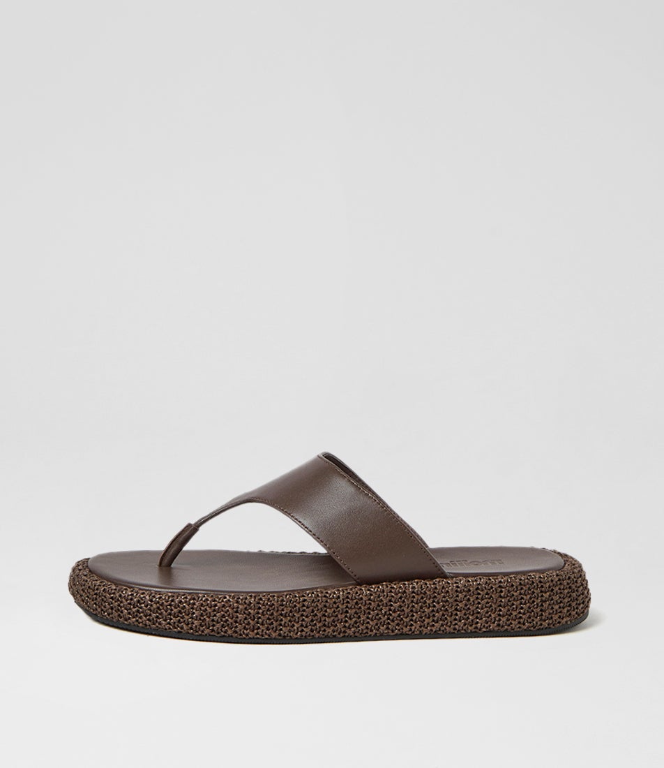 Atori Choc Leather Woven Thongs