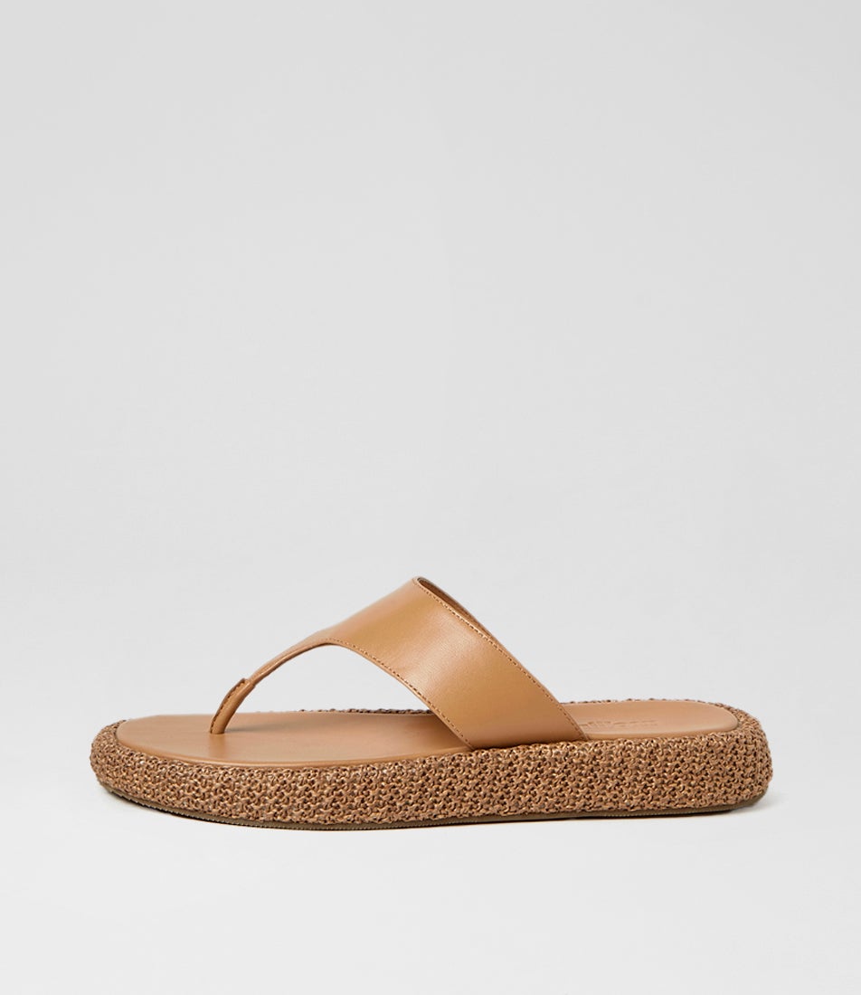 Atori Toffee Leather Woven Thongs