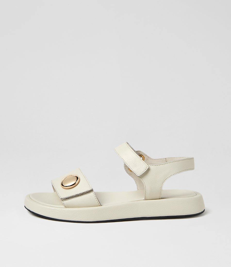 Afeya Cream Leather Sandals