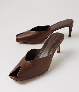 BONNIERE MO BROWN DK BROWN HEEL CRINKLE LEATHER
