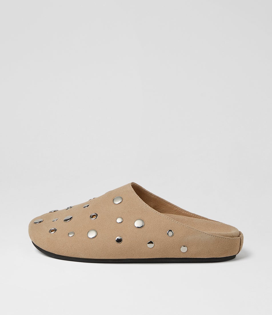 Discola Light Stone Suede Mules
