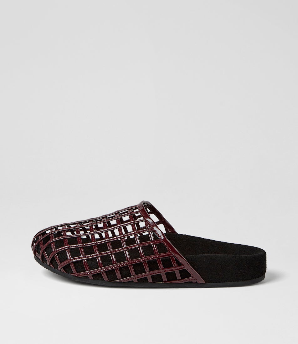 Donney Burgundy Patent Leather Mules Donney Burgundy Patent Leather Mules