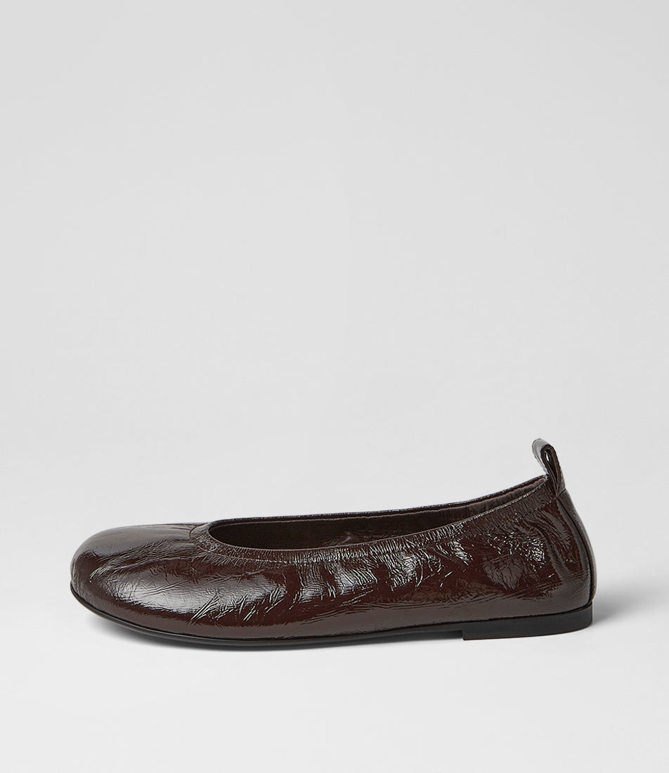 Linni Choc Crinkle Patent Ballet Flats