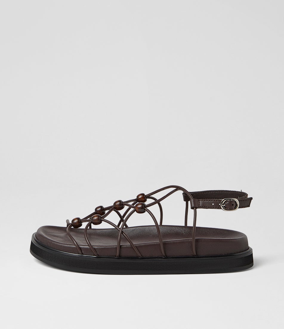 Menday Choc Leather Sandals