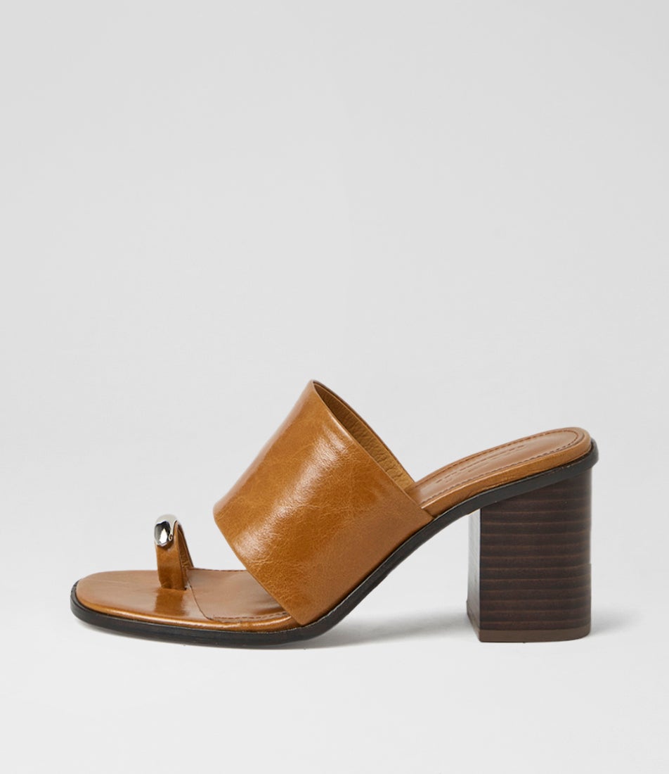 Nari Deep Tan Dark Brown Crinkle Leather Sandals Nari Deep Tan Dark Brown Crinkle Leather Sandals