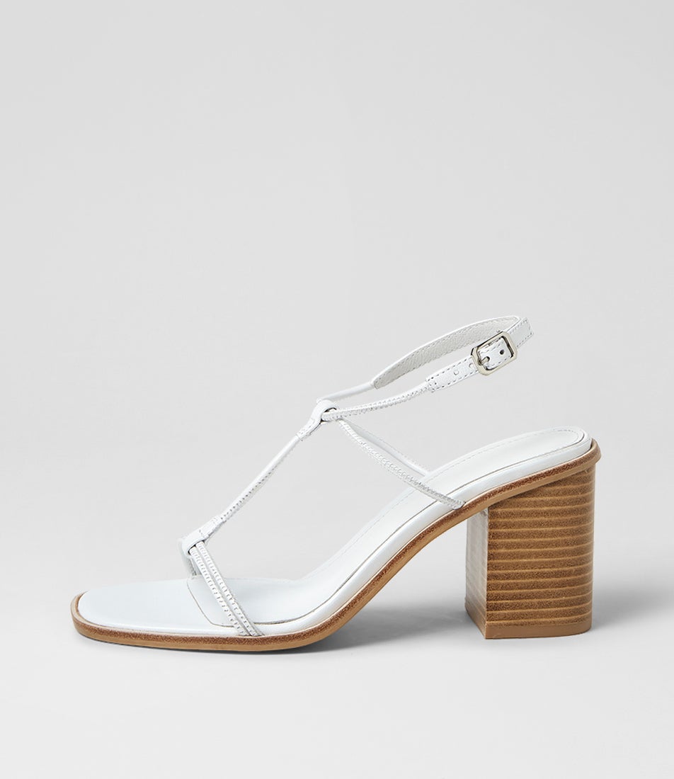 Neun White Natural Leather Sandals