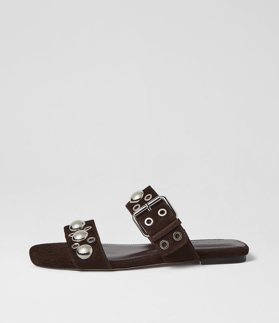 Rixoni Choc Suede Slides Rixoni Choc Suede Slides