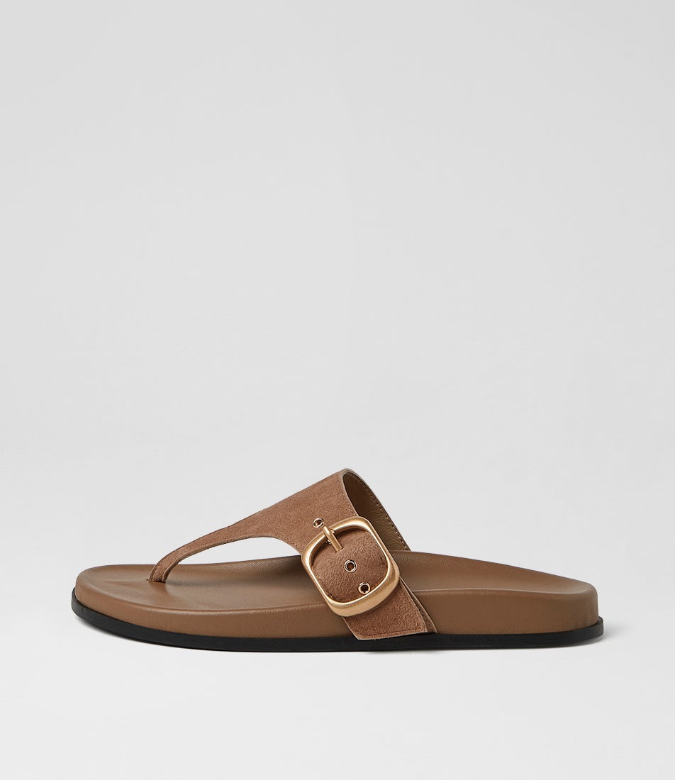Hectore Latte Suede Thongs