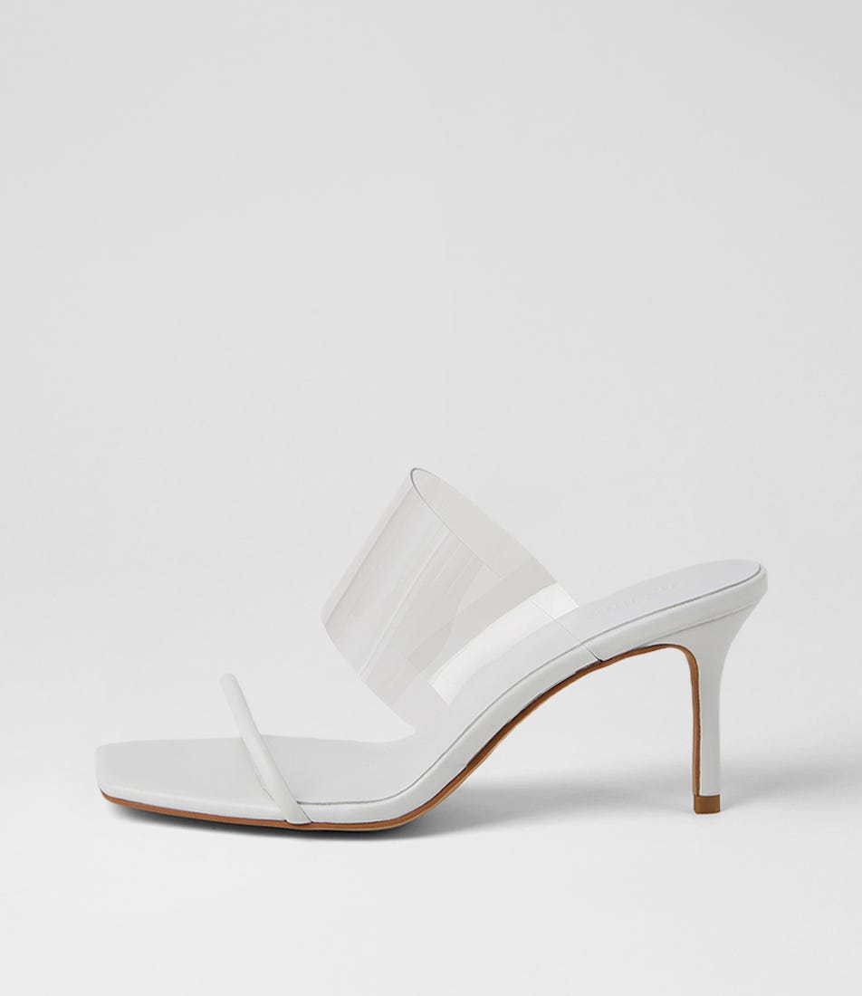 Patone White Clear Leather Vinylite Sandals
