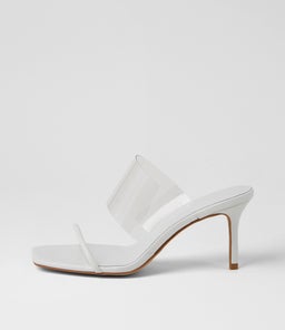 Patone White Clear Leather Vinylite Sandals Patone White Clear Leather Vinylite Sandals