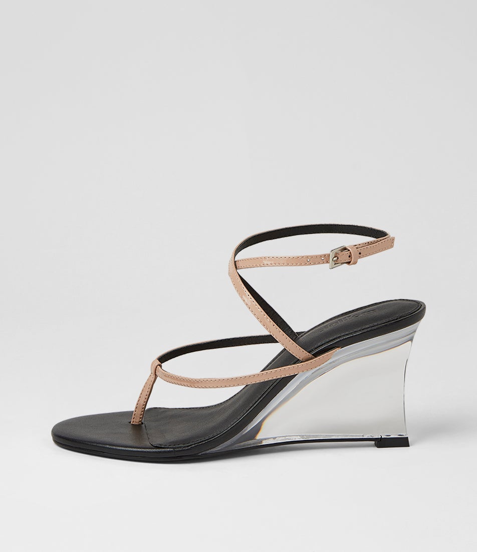 Soule Dark Nude Patent Leather Sandals Soule Dark Nude Patent Leather Sandals