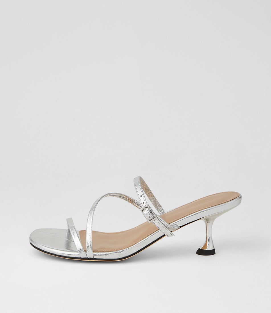 Arltone Silver Crinkle Leather Sandals