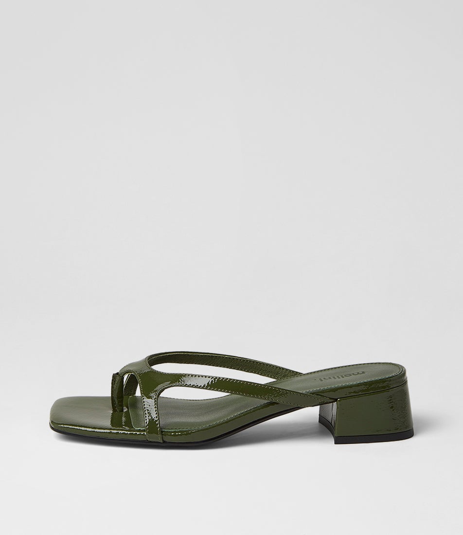 Sieka Olive Crinkle Patent Sandals Sieka Olive Crinkle Patent Sandals