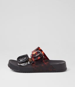 MELISSA COZY SLIDE MY BLACK CLEAR TORTOISE PVC