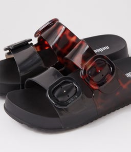 MELISSA COZY SLIDE MY BLACK CLEAR TORTOISE PVC