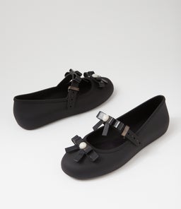 MELISSA SOFT BALLERINA BOW MY BLACK PVC