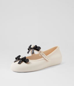 MELISSA SOFT BALLERINA BOW MY BEIGE BLACK PVC