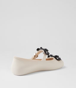 MELISSA SOFT BALLERINA BOW MY BEIGE BLACK PVC