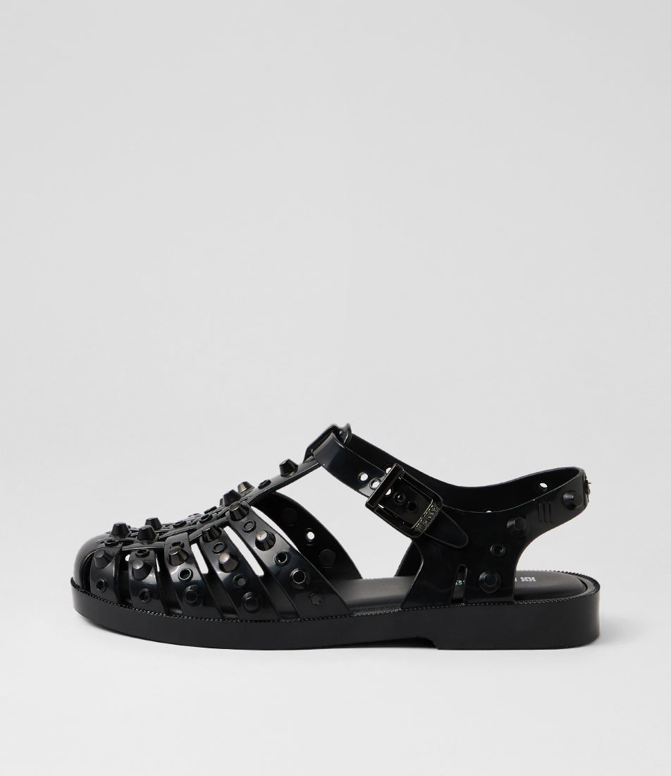 Possession Studs Black Dark Grey Sandals