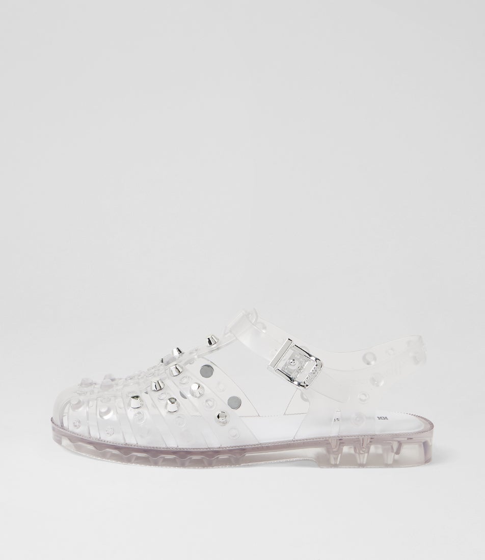 Possession Studs Clear Silver Sandals
