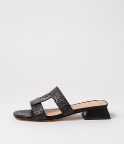LORELEI NU BLACK LEATHER RAFFIA