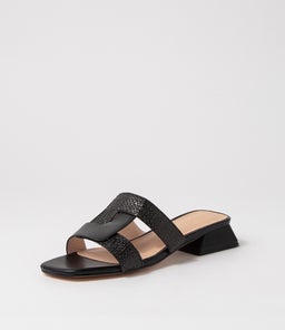 LORELEI NU BLACK LEATHER RAFFIA