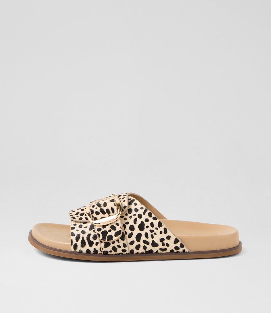 Swift Leopard Leather Slides Swift Leopard Leather Slides