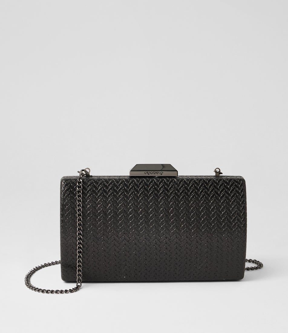 Marika Embossed Black Clutch Marika Embossed Black Clutch