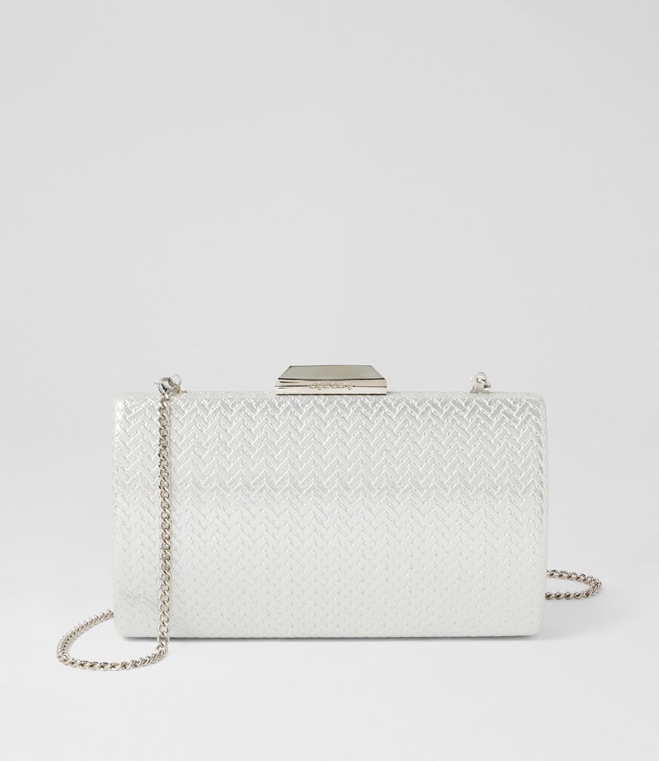 Marika Embossed Silver Clutch Marika Embossed Silver Clutch