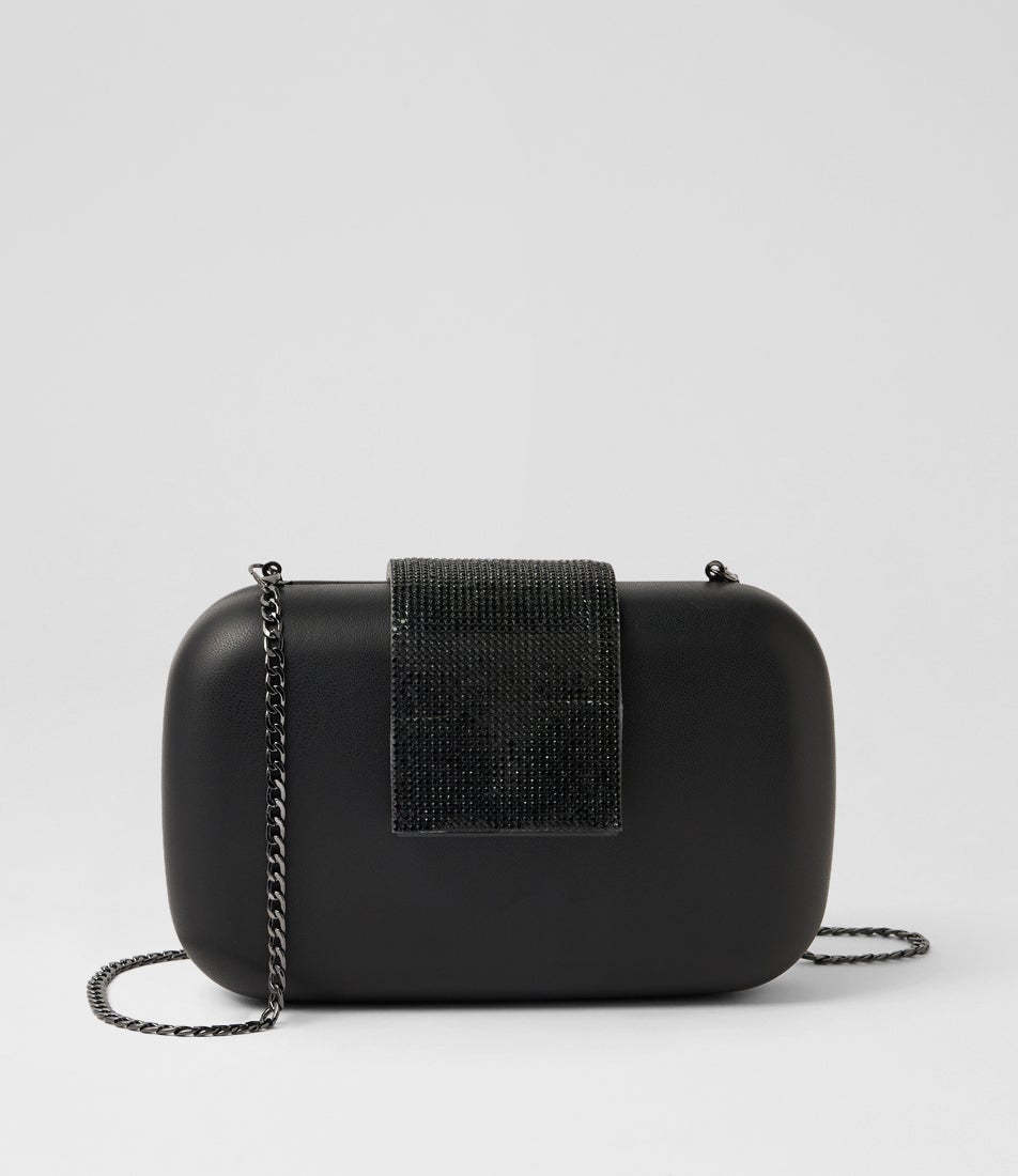 Selene Crystal Black Fabric Clutch Selene Crystal Black Fabric Clutch