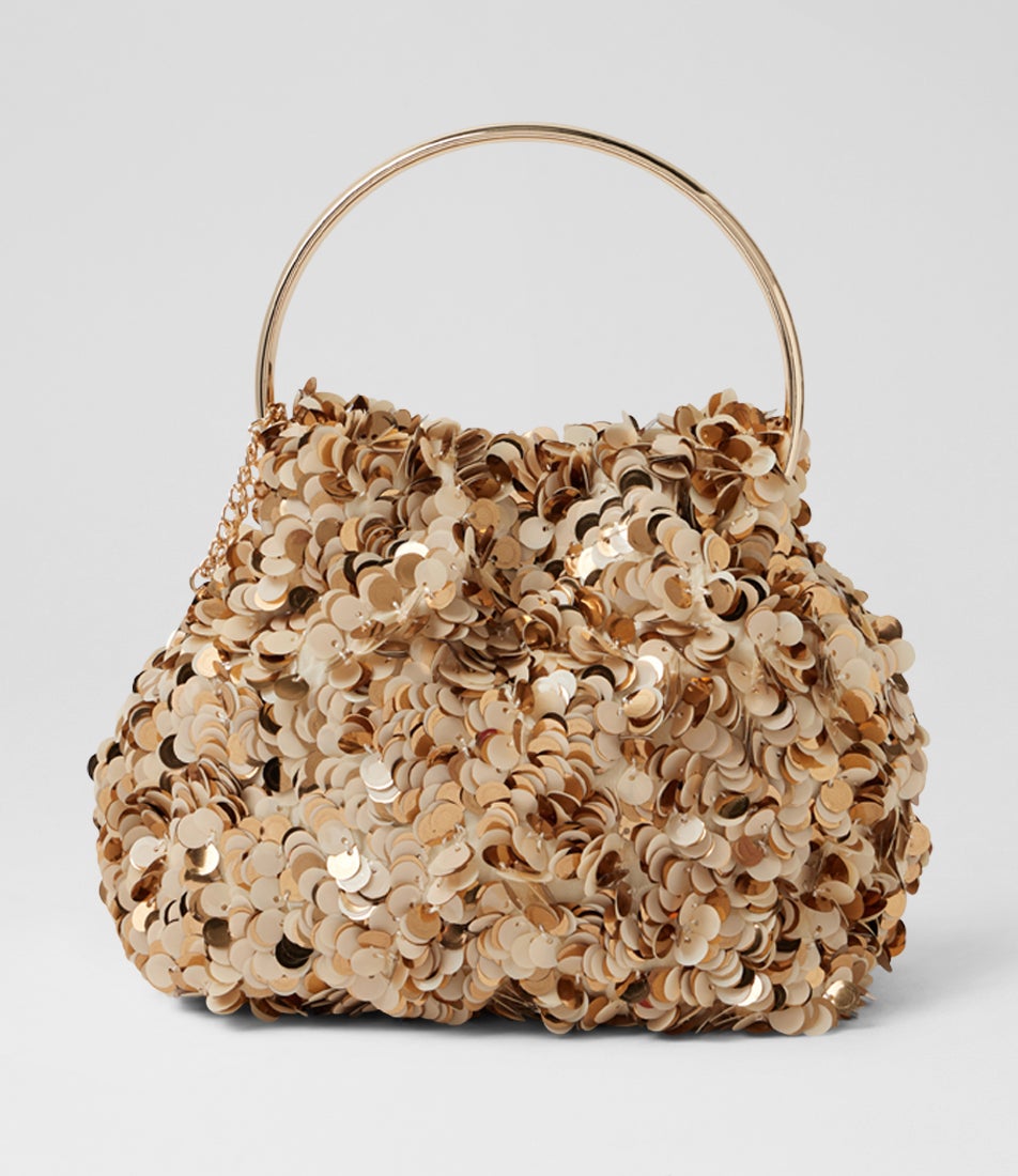Sharma Sequin Natural Fabric Clutch