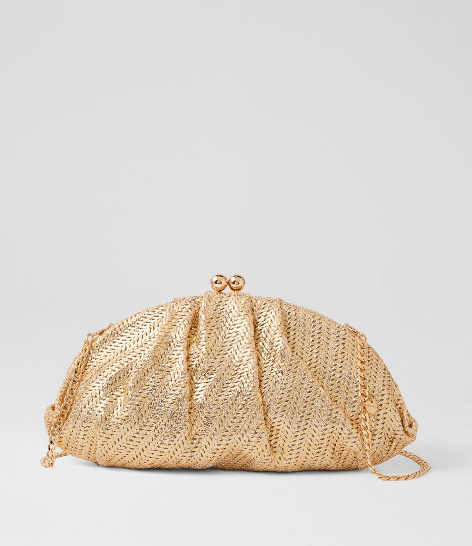 Rita Woven Gold Clutch Rita Woven Gold Clutch