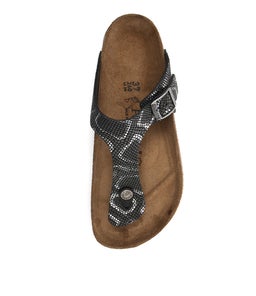GIZEH BLACK PYTHON EMBOSSED LEATHER