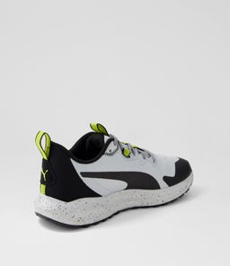 376961 TWITCH RUNNER TRAIL PM PLATINUM GRAY BLACK OLIVE OIL MESH